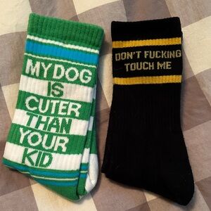 Green and Black Graphic Socks Set